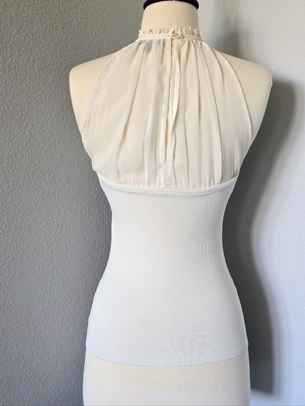 bebe Ivory Sweetheart Neck Halter Going Out Top Vintage Y2K 2000s Small - Picture 4 of 5